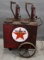 Bennet Twin-Lubester on Wheels w/Texaco SSP Sign & Embossed Lids