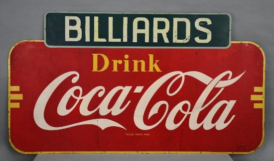 Drink Coca-Cola "Billiards" Masonite Sign