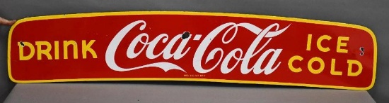 Drink Coca-Cola Ice Cold Porcelain Truck Valance Sign