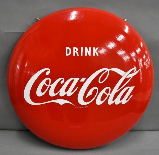 Drink Coca-Cola 24" Porcelain Button Sign