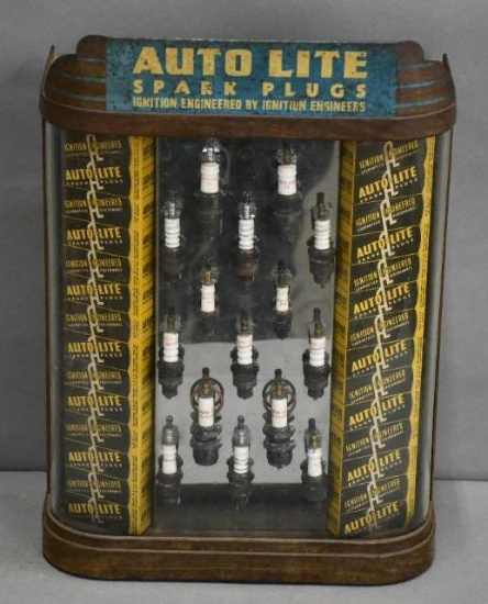 Auto-Lite Spark Plugs Point of Sale Metal Display Cabinet