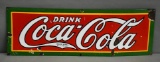 Drink Coca-Cola w/Logo in tail Porcelain Sign