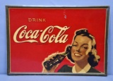 Drink Coca-Cola w/Lady Metal Sign