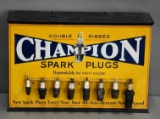 Champion Spark Plugs Double Ribbed Point of Sale Metal Display Cabinet