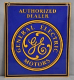 General Electric Motors Authorized Dealer Porcelain Sign