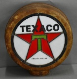 Texaco Stained-Leaded Glass Globe Lenses in Original Metal Body