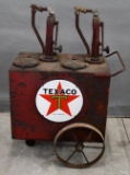 Bennet Twin-Lubester on Wheels w/Texaco SSP Sign & Embossed Lids