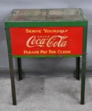 Serve Yourself Drink Coca-Cola Please Pay the Clerk Metal Cooler