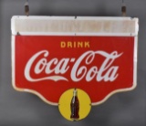 Drink Coca-Cola w/Bottle Disc Porcelain Sign