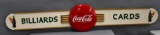 Coca-Cola Billiards Card & Metal Button Kay Display