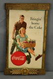 Coca-Cola Poster in Original Wood Frame