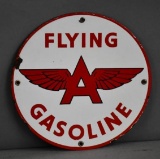 Flying A Gasoline w/Logo Porcelain Pump Sign