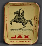 Drink Jax Best Beer in Town w/General Jackson on horse back Metal Serving Tray