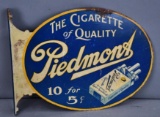 Piedmont Cigarettes & Velvet Tobacco Metal Flange Sign
