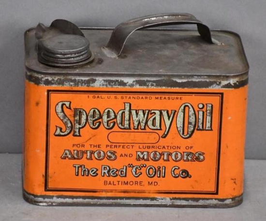 Speedway Oil One Gallon Squatty Metal Can