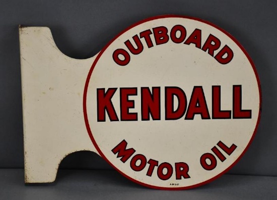 Kendall Outboard Motor Oil Metal Flange Sign