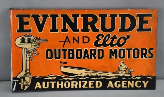 Evinrude & Elto Outboard Motors Authorized Dealer Metal Flange Sign