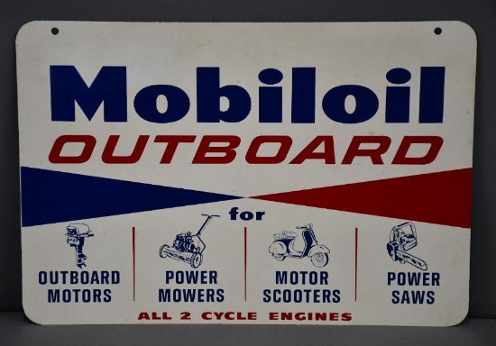 Mobiloil Outboard "For All 2 Cycle Engines" Metal Sign