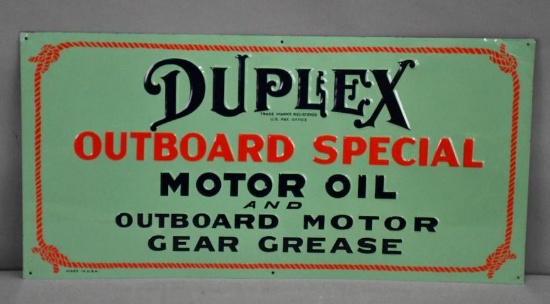 Duplex Outboard Special Motor Oil Metal Sign