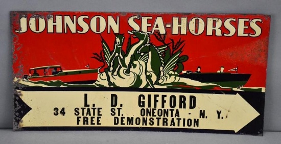 Johnson Sea-Horses w/Early Logo Metal Sign