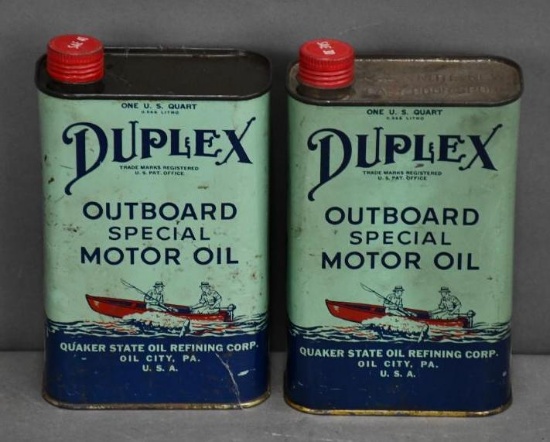 2-Duplex Outboard One Quart Flat Metal Cans