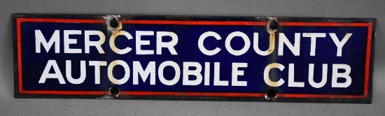 (AAA) Mercer County Automobile Club Porcelain Sign