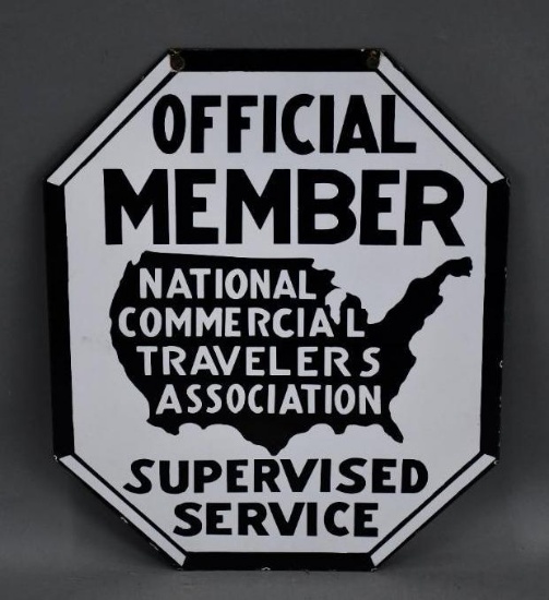 Official Member National Commercial Travelers Porcelain Sign