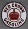 Rare Red Crown Gasoline w/Nebraska Logo Porcelain Sign (30