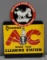 AC Spark Plug w/Sparky Logo Metal Flange Sign (TAC)