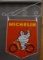 Michelin w/Bibendum Riding a Motorcycle Porcelain Sign (large) (TAC) (Tested)