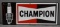 Champion w/Spark Plug Metal Sign