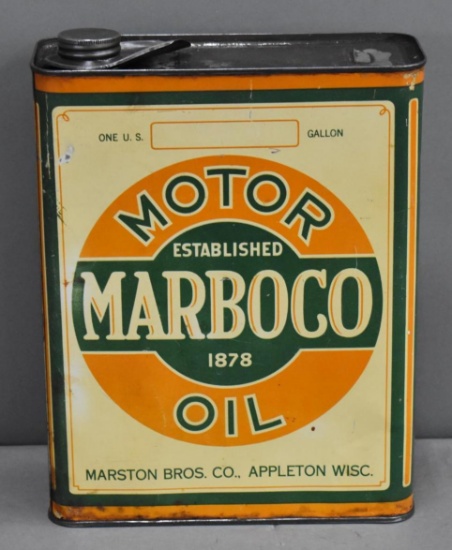 Marboco Motor Oil One Gallon Flat Metal Can (TAC)