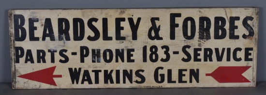 Bearsley & Forbes Parts, Watkins Glen Wood Ithaca Sign