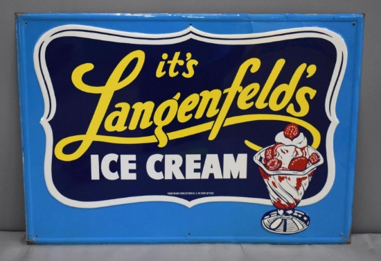 It's Langenfeld Ice Cream w/Graphics Metal Sign (TAC)
