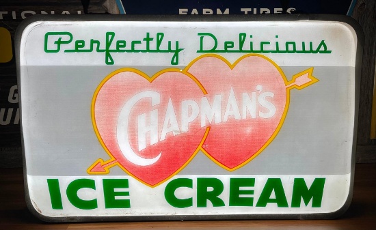 Chapman's Ice Cream Plastic Lighted Sign