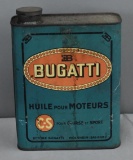 Bugatti Motor Oil One Liter Flat Metal Can w/Logo