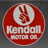 Kendall Motor Oil w/ 2 Finger Logo Metal Sign