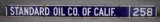 Standard Oil Co. of Calif. 258 Porcelain Sign (TAC)