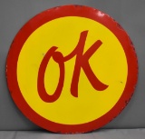 Rare (Chevrolet) OK Porcelain Sign (TAC)