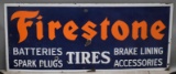 Firestone Tires Batteries-Spark Plugs-Brake Lining Accessories Porcelain Sign (TAC)