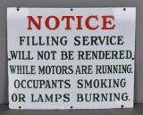 (Sinclair) Notice Filling Service Porcelain Sign (TAC)