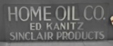 Home Oil Co. Ed Kanitz Sinclair Products Etched Glass Sign