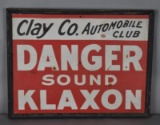Danger Sound Klaxon Wood Sign