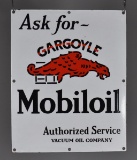 Ask for-Gargoyle Mobiloil Authorized Service Porcelain Sign (TAC)