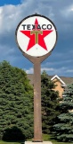 Texaco (white) Star Logo Porcelain Identification Sign & Pole (TAC)