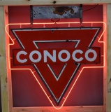 Original Conoco Triangle Logo Porcelain Original Neon Sign (TAC)