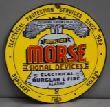 Morse Signal Device Burglar & Fire Alarms Porcelain Sign (TAC)