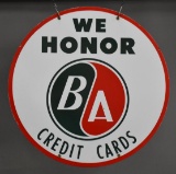 B/A We Honor Credit Cards Porcelain Sign (TAC)