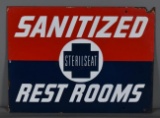 Sanitized Rest Rooms Porcelain Sign (TAC)