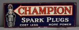 Champion Spark Plugs Cost Less More Power Metal Tacker Sign (TAC)